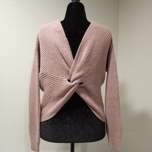 LOVE TREE SHERBERT PINK SWEATER WITH REAR KNOT FEATURE WOMEN L